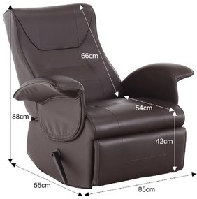 Fotoliu relaxant, piele eco maro , ROMELO C3