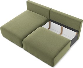 Colțar verde extensibil/cu spațiu de depozitare cu tapițerie din catifea (cu colț pe partea stângă/cu șezlong) Kalena – Makamii