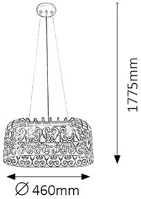 Rabalux 2162 - Lustră ALESSANDRA 2xE27/60W/230V alb