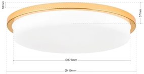 Plafoniera LED moderna LEROX 40cm aurie 24K