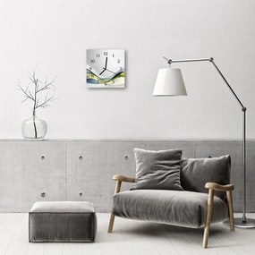 Ceas de perete din sticla pătrat Abstract Abstract Art Gray