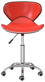 3088607 vidaXL Scaune de bucătărie pivotante, 4 buc., roșu, piele ecologică