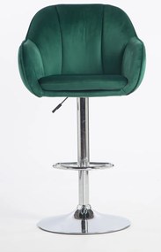 HR2055W Scaun Verde din Catifea cu Bază Cromata