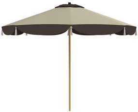 Outsunny Umbrelă de Soare cu UPF 50+ și 8 spițe, Φ2,66x2,34 m, Bej | Aosom Romania