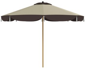 Outsunny Umbrelă de Soare cu UPF 50+ și 8 spițe, Φ2,66x2,34 m, Bej | Aosom Romania