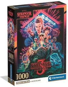 Stranger Things Starcourt Mall Puzzle Compact Clementoni cu 1000 de piese