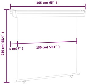 Copertina laterala de balcon, gri, 160 x 250 cm Gri, 160 x 250 cm