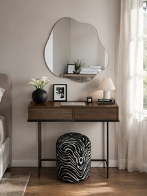Masa toaletă Zenar 100 cm cu sertare - nuc elegant / negru