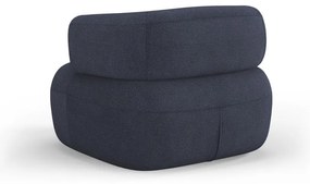 Fotoliu albastru închis cu tapițerie din stofă bouclé Jenny – Micadoni Home