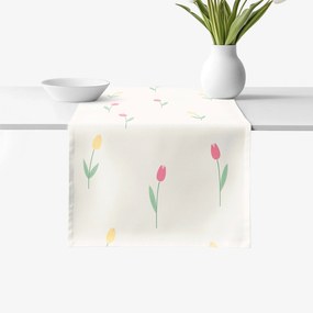 Goldea napron de masă 100% bumbac - lalele 50x140 cm