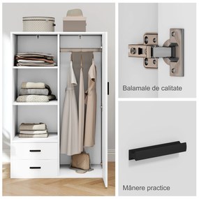 HOMCOM Dulap Modern Alb Sertare | Aosom Romania