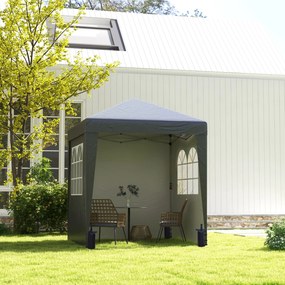 Outsunny Tonelă barnum de grădină pop-up pliabil reglabil în înălțime protecție UV 30+ 3 pereți laterali gri | Aosom Romania