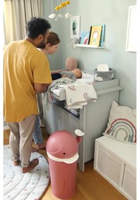 Coș de gunoi roz închis pentru scutece din plastic 25 l Whale – Kindsgut