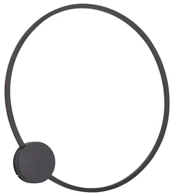 Lampă de perete de design neagră 67cm incl. LED cu 3 trepte de intensitate luminoasă - Anello