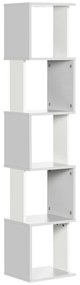 HOMCOM Bibliotecă raft Design Modern cu 5 Nivele - Depozitare Practică pentru Casă sau Birou, alb și gri | Aosom Romania