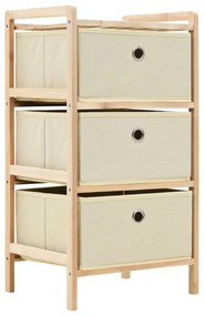 vidaXL Dulap depozitare cu 3 coșuri din textil, lemn de cedru, bej