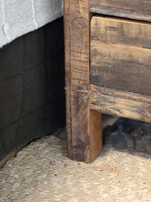 Noptieră din lemn reciclat cu sertar, natur, H63 cm, Grimaud