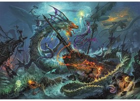 Fantasy Underwater Battle Lumea fanteziei 3000 de piese puzzle Clementoni