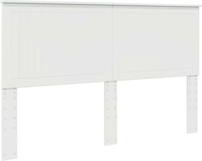 vidaXL Tăblie cap cu headboard Alb Lucios 160 cm Lemn compozit