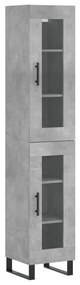 3199453 vidaXL Dulap înalt, gri beton, 34,5x34x180 cm, lemn prelucrat