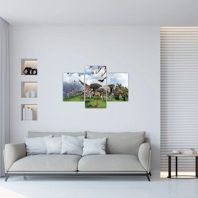 Tablou - Animale pe insulă (90x60 cm)