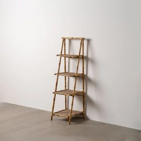 Etajeră în culoare naturală din bambus 48x152x50 cm Manali – Ixia