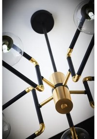 Lustră pe cablu Jupiter 1985 IBRA 5xG9/10W/230V negru/auriu