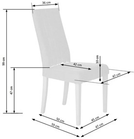 Scaun de bucaterie Diego, gri/alb