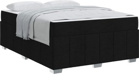 vidaXL Cadru de pat cu saltea Negru 140 x 200 cm țesătură