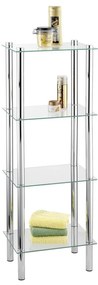 WENKO 15853100 - Etajeră YAGO 40 x 104 cm, inox/argintiu/transparent