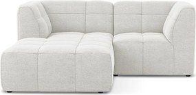 Colțar alb cu tapițerie din țesătură bouclé (cu colț pe partea stângă/cu șezlong) Aloha – Makamii