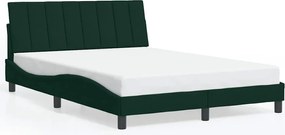 vidaXL Cadru de pat fără saltea, Hanko, verde închis, 140x200 cm, catifea