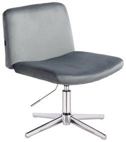 HR150CROSS Scaun Grafit din Catifea cu Bază Cromata