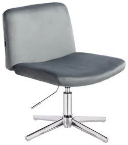 HR150CROSS Scaun Grafit din Catifea cu Bază Cromata