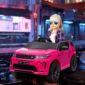AIYAPLAY Mașină Electrică Copii cu Licență Land Rover Discovery, cu Faruri, Claxon și Centură, din Plastic și Metal, 106x65,5x51 cm, Roz | Aosom Romania