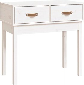 vidaXL Masă consolă, alb, 76,5x40x75 cm, lemn masiv de pin