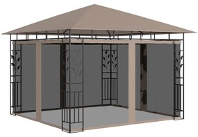 Pavilion cu plasă anti-țânțari, gri taupe, 3x3x2,73 m, 180 g/m²