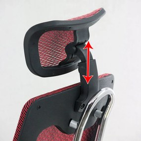 Scaun ergonomic OFF 988 vișiniu, tetieră și suport lombar reglabil