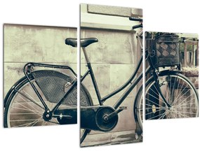 Tablou - Bicicleta de epocă cu flori (90x60 cm)