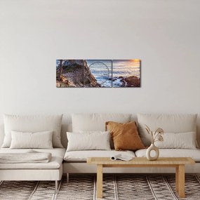 Tablou - Malul pacfic (cu ceas) (90x30 cm)