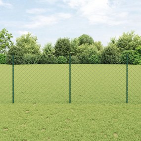 vidaXL Îngrădire cu stâlpi Verde 1 x 25 m Oțel