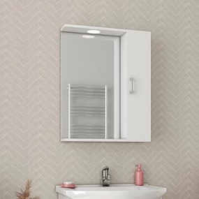 Dulap cu oglinda suspendat Drop Ritmo alb 1 usa 58 cm dreapta