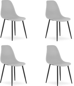 Set 4 Scaune Bucatarie/Dining Velo Plus Gri Deschis