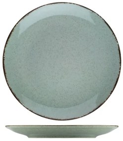 Set de masă, 24 piese, verde, din porțelan