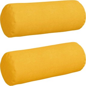 vidaXL Perne Bolster 2 pcs Galben Deschis Ø 25 x 70 cm