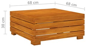 Set mobilier gradina cu perne, 10 piese, lemn masiv de acacia Morke gra, 5x colt + 3x mijloc + suport pentru picioare + masa, 1