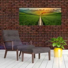 Tablou - Răsărit de soare peste vale (120x50 cm)