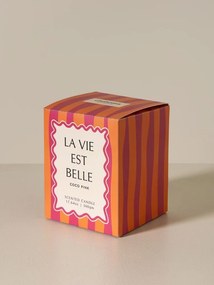 Lumânare roz «La vie est belle» – parfum de cocos