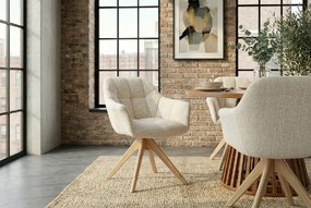 Scaun pivotant PAPILLON tesatura chenille/ stejar