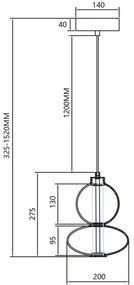 Lustră LED pe cablu DAPHNE LED/12W/230V gri